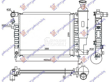 HLADNJAK MOTORA XN-XR-XT (39x3 za Peugeot 106 od 1992. do 1995. god.