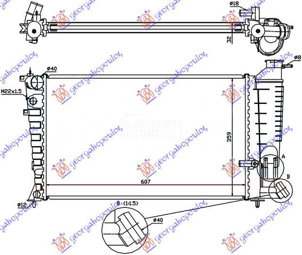 HLADNJAK MOTORA 1.9 TURBO DIZE
