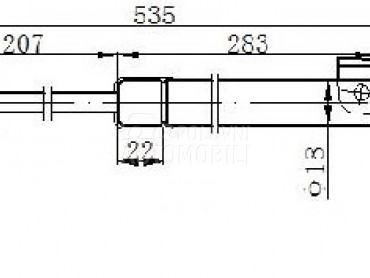 AMORTIZER GEPEK VRATA (535L-37 za Subaru Impreza od 2008. do 2014. god.
