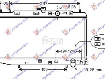 HLADNJAK MOTORA (325x658x16) za Honda Civic od 1990. do 1992. god.