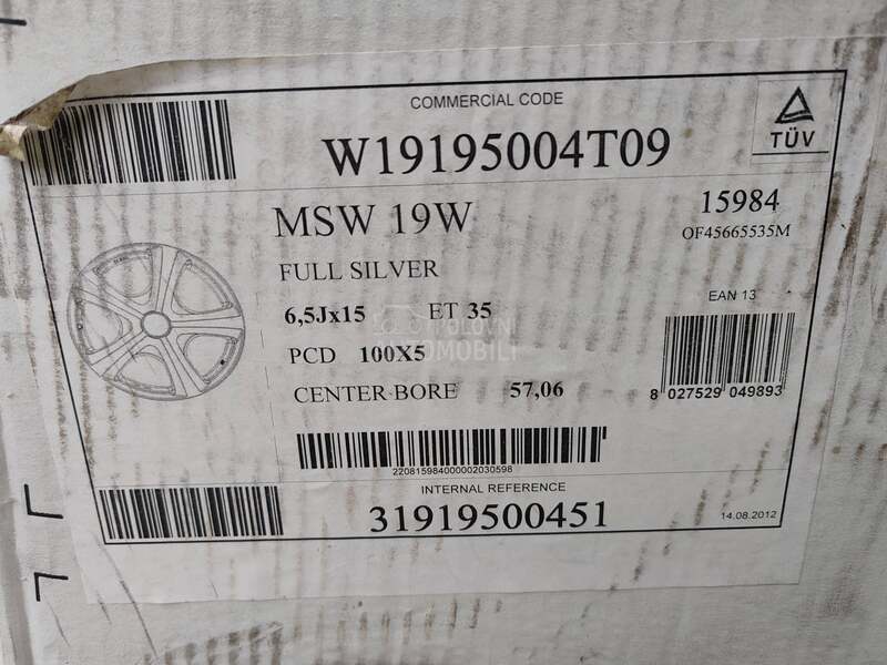 Aluminijumske felne  15" 5 x 112