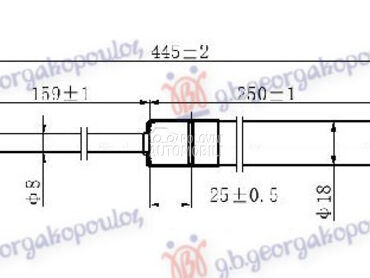 AMORTIZER GEPEK VRATA (445L-42 za Citroen C3 od 2010. do 2013. god.
