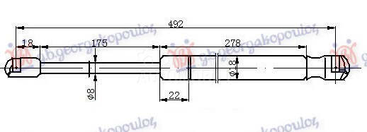 AMORTIZER GEPEK VRATA (492L-47