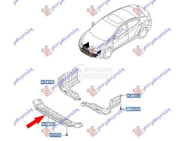 ZASTITA MOTORA PLASTICNA za Hyundai Elantra od 2011. do 2013. god.