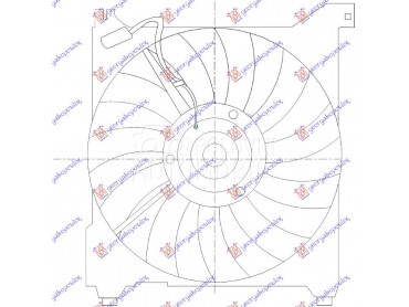 VENTILATOR KOMPLET (BENZIN/DIZ za Hyundai Trajet od 2004. do 2008. god.