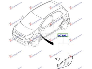 MIGAVAC U KRILU (O) za Kia Picanto od 2017. do 2024. god.