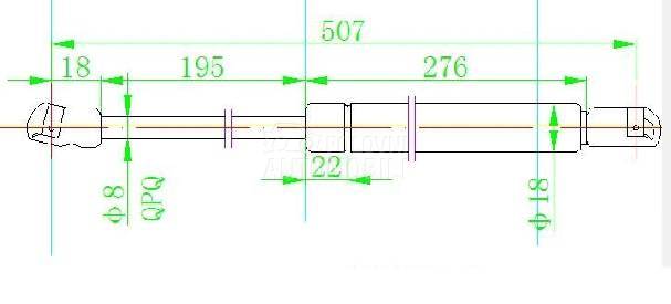 AMORTIZER GEPEK VRATA (506.5L-