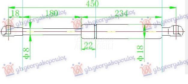 AMORTIZER GEPEK VRATA (450L-38