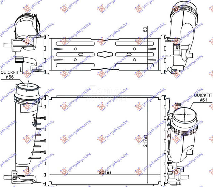 HLADNJAK INTERKULERA 1.6-1.8 T
