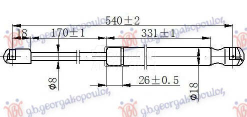 AMORTIZER GEPEK VRATA (538L-65