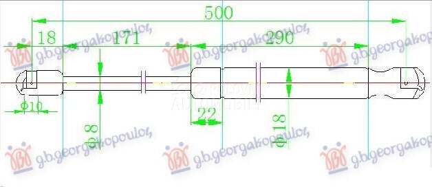AMORTIZER GEPEK VRATA (500L-57