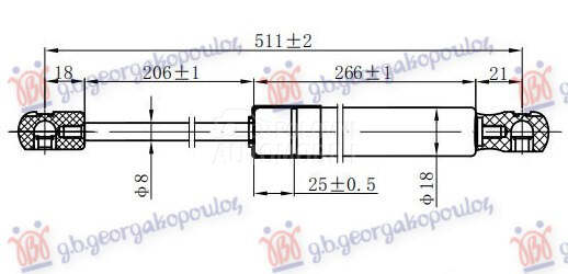 AMORTIZER GEPEK VRATA (511L-27