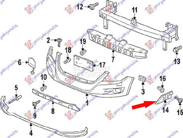 NOSAC PREDNJEG BRANIKA BOCNI P za Volkswagen Tiguan od 2011. do 2016. god.