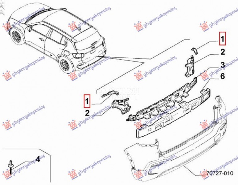 NOSAC ZADNJEG BRANIKA GORNJI B
