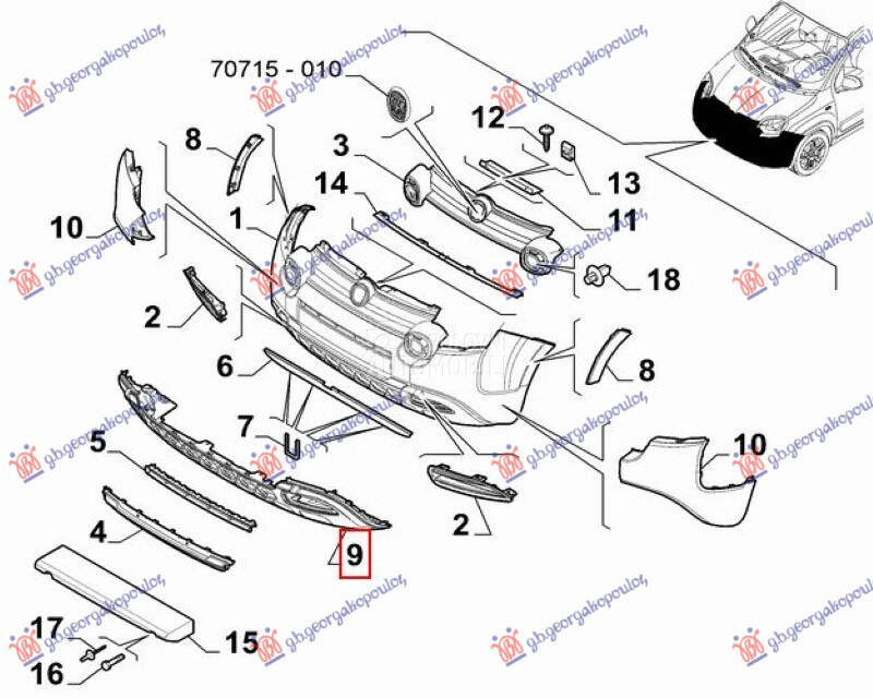 POKLOPAC PREDNJEG BRANIKA DONJ