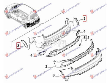 RUB PLASTICNI ZADNJEG BRANIKA za Fiat Panda od 2012. do 2025. god.