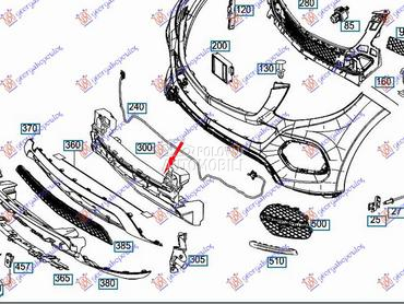 APSORBER PREDNJEG BRANIKA za Mercedes Benz ML Klasa od 2011. do 2025. god.