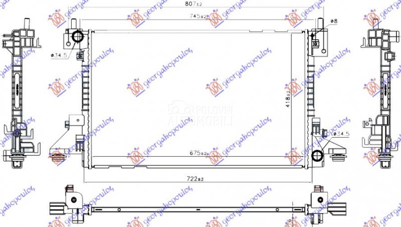 HLADNJAK MOTORA HIBRID (675x42