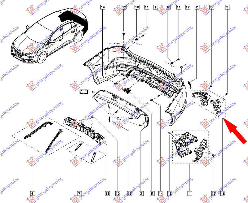 NOSAC ZADNJEG BRANIKA GORNJI P
