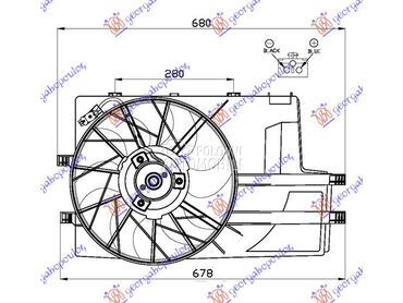 VENTILATOR KOMPLET (BENZIN/DIZ za Mercedes Benz Vaneo od 2002. do 2005. god.