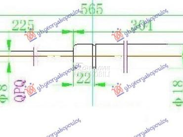 AMORTIZER GEPEK VRATA (565L-55 za Kia Sportage od 2008. do 2010. god.
