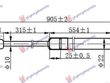 AMORTIZER GEPEK VRATA (905L-73 za Nissan Nv200 od 2016. do 2025. god.