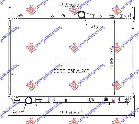 HLADNJAK MOTORA 1.9 TD (40.2x6