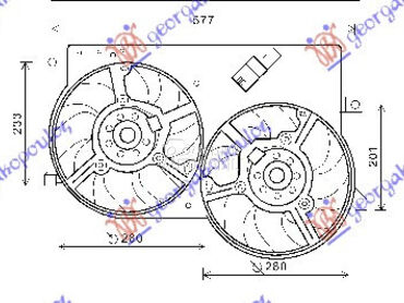 VENTILATOR (DUPLI) KOMPLET (1. za Fiat Albea od 2005. do 2025. god.
