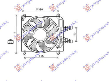 VENTILATOR KOMPLET (1.8/2.0 BE za Fiat Multipla od 1998. do 2004. god.