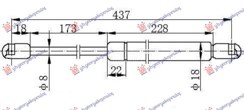 AMORTIZER GEPEK VRATA (437L-35