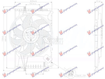 VENTILATOR KOMPLET BENZIN/DIZE za Mercedes Benz CLK Klasa od 2002. do 2009. god.