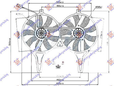 VENTILATOR (DUPLI) KOMPLET (BE za Mercedes Benz E Klasa od 1999. do 2002. god.