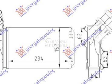GREJAC KABINE (234x157) (TIP B za Citroen ZX od 1991. do 1993. god.