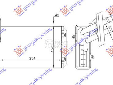 GREJAC KABINE (234x157x42) za Volkswagen Caddy od 1996. do 2004. god.