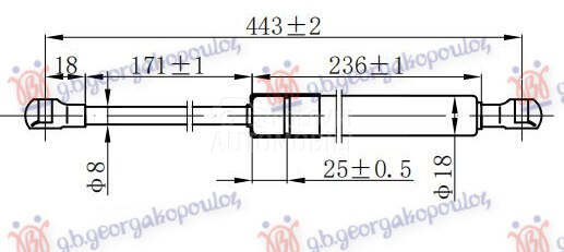 AMORTIZER GEPEK VRATA (443L-45