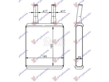 GREJAC KABINE (168x165) za Hyundai Lantra od 1998. do 1999. god.