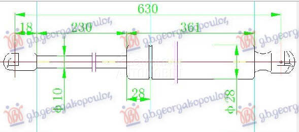 AMORTIZER GEPEK VRATA (620L-62