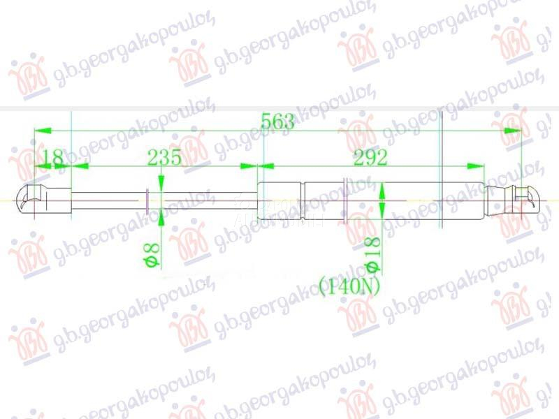 AMORTIZER GEPEK VRATA (622L-58