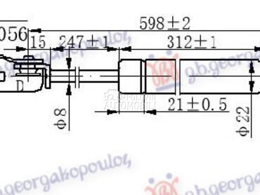 AMORTIZER GEPEK VRATA (598L-20 za Suzuki Swift od 1996. do 2005. god.