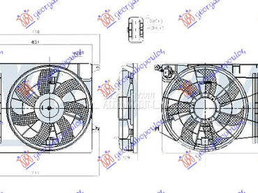 VENTILATOR KOMPLET (BENZIN) (4 za Kia Sportage od 2010. do 2014. god.