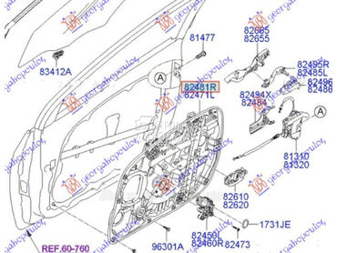 PODIZAC PREDNJEG PROZORA ELEKT za Hyundai i30 od 2014. do 2017. god.