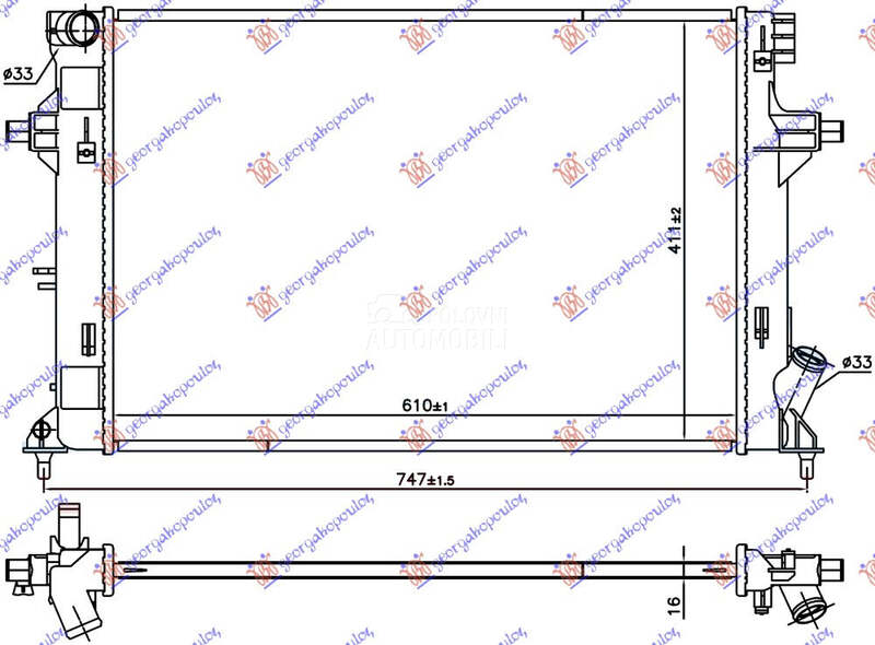 HLADNJAK MOTORA 1.4/1.6 Mpi BE