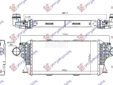 HLADNJAK INTERKULERA 3.0 DIZEL za Mercedes Benz GLS Klasa od 2015. do 2019. god.