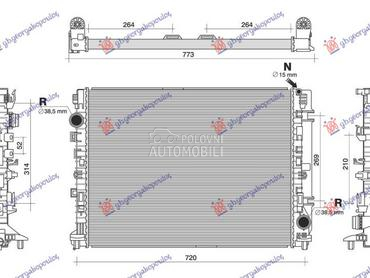 HLADNJAK MOTORA 4.0 BENZIN (MA za Mercedes Benz GLC Klasa od 2015. do 2020. god.