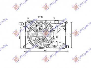 VENTILATOR KOMPLET (1.4i 16v T za Opel Mokka X od 2016. do 2025. god.