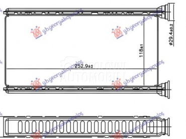 GREJAC KABINE (118x253x26) za Subaru XV od 2012. do 2017. god.