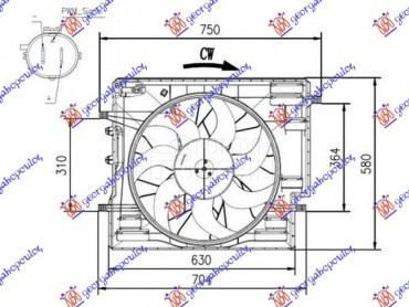 VENTILATOR KOMPLET (2.0 T5/T6/ za Volvo XC90 od 2020. do 2025. god.