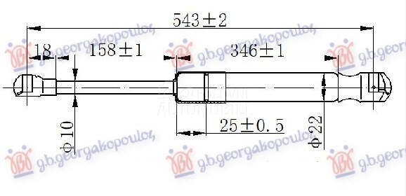 AMORTIZER GEPEK VRATA (542L-74