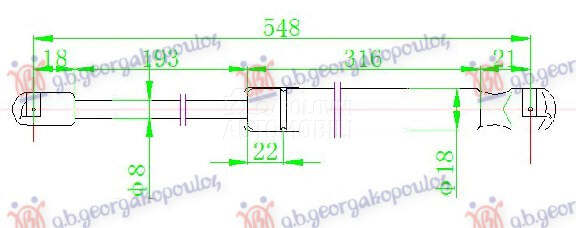 AMORTIZER GEPEK VRATA (548L-52