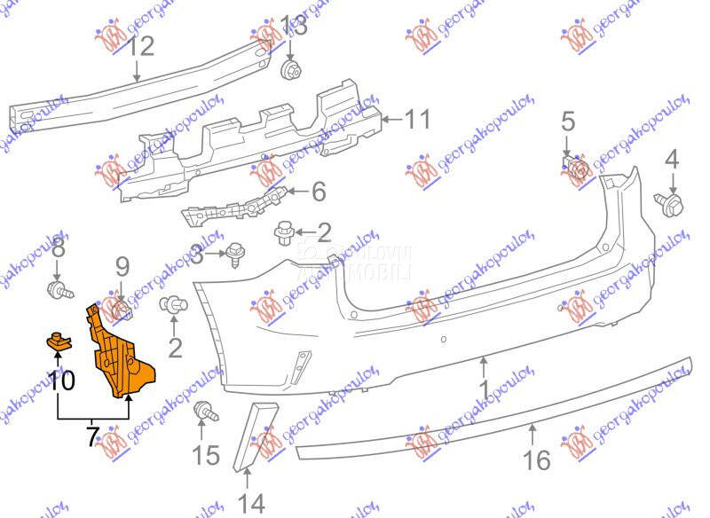 NOSAC ZADNJEG BRANIKA